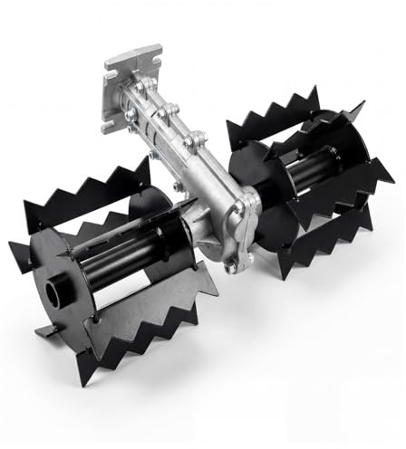GrecoShop Accessorio Motozappa Universale – Fresa Zappa Zappetta Coltivatore Rotante a Rullo Ondulati per Motocoltivatore e Decespugliatore con ingranaggio 9 Denti Diametro Tubolare Ø26 mm