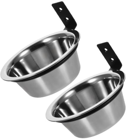 POPETPOP Gamelles Murales Surélevées en Acier Inoxydable 2pcs pour Chiens et Animaux de Compagnie, Bol d'eau et Nourriture Séparés, pour Petits Appartements
