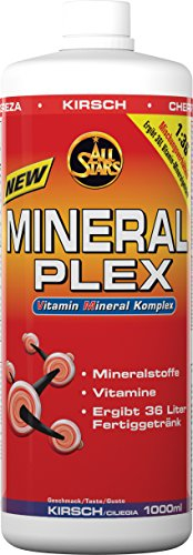 All Stars MINVIT Kirsche Getränkekonzentrat 1L I Sirup inkl. Vitamine & Mineralstoffe I Konzentrat für 40L Getränk I Sport Drink zuckerarm I Getränkesirup mit L-Carnitin