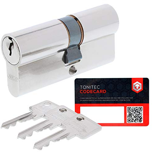 Abus Sicherheitsschloss Profilzylinder C73 gleichschliessend + 3 Schlüssel + ToniTec CodeCard 40 60