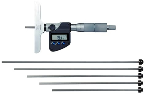 Mitutoyo 329-250-30, Digitale Tiefenmessschraube, 0-150 mm, 0,001 mm, incl. 6 rundes Tiefenmaßs, Metrisch, mit Datenausgang