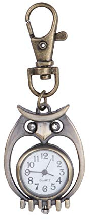 Poche Porte-Clés Montre Vintage Hibou Quartz Montre de Poche Porte-Clés Créatif Montre de Poche à Quartz pour à Clés