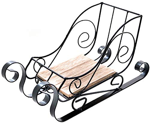 Deko-Schlitten aus Metall in Vintage Optik 28 cm - Dekoschlitten - Holzschlitten - Metallschlitten Größe L 28 cm