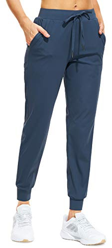 Libin Pantalones Deportivos Mujer Pantalón de Chándal con Bolsillos Elásticos Transpirables para Correr Gimnasio Deportes Jogging Casual, Azul Marino M