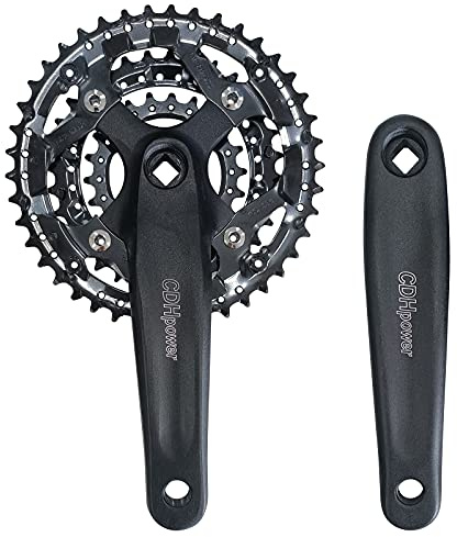 DONSP1986 Triple Speed Aluminum Alloy Square Crankset 170mm 104/64bcd 42/32/22T with Chainring Crankarms, Crank Set Chainset for Mountain Road Bike Fixed Gear Bicycle