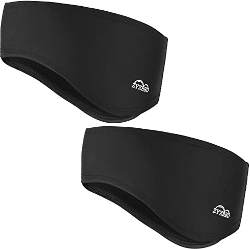 Ear Warmers Headband for Women and Men-Windproof Fleece Thermal Running Headband for Outdoor Running Cycling Skiing Yoga 2 Pack