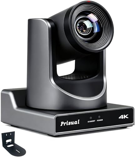 Prisual Ultra 4K PRO NDI PTZ Camera Gen 5, SDI HDMI USB IP with 20x Optical Zoom 1/1.8 UHD CMOS 8.42MP, 4K 60fps AI Auto-Tracking PTZ Camera with Tally Light (Official NDI Certified) TEM-4K20N PRO