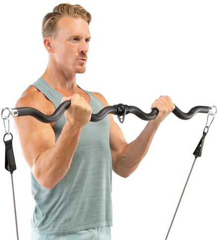 Marcy Deluxe Exercise Curl Bar for Lats, Curls and More for Home Gym Workouts BBEB-7355