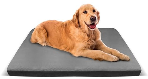 Orthopädisches Hundebett Für Große und Mittelgroße Hunde 100 x 70 x 7 cm Mit Visco Memory Hundematratze Hundesofa Hundecouch Hundekissen Flauschig Waschbar Pflegeleicht Rutschfest Graphit Dunkelgrau