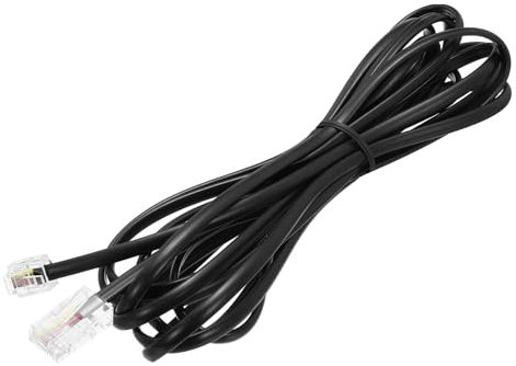 sourcing map 3 Pack RJ45 8P4C to RJ11 6P4C Adapter Converter Cable, RJ45 to RJ11 Adapter Telephone Handset Cord for Home, Office, 9.8ft, Black