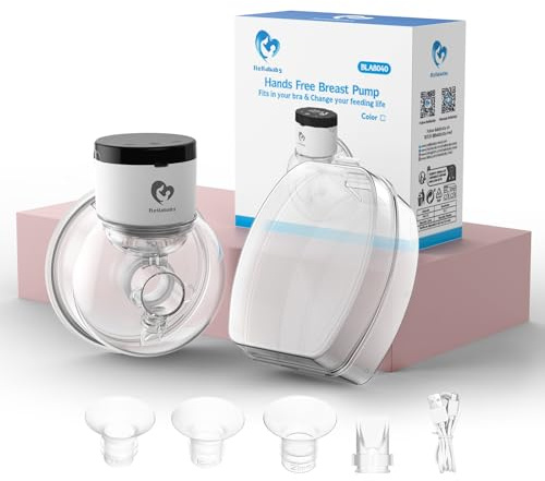 Sacaleches Eléctrico Portátil, Bellababy Extractor de Leche Inalámbrico con Pantalla Táctil LCD, 4 Modos y 9 Niveles, Bridas de 24 mm, Inserto de 17,19 y 21mm- 1 Pieza