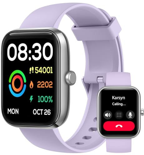 Orologio Smartwatch Uomo Donna, Impermeabile IP68 Smartwatch con Bluetooth Effettua/Risposta Chiamate Contapassi Cardiofrequenzimetro, 120+ Modalità Sportive, Orologio Digitale Smart Watch, Viola