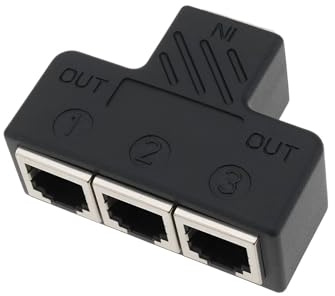 YINETTECH Acoplador Telefónico en Línea RJ11 Hembra A 3 Hembras 6P6C para Dispositivo de Fax Fijo (1 A 3)