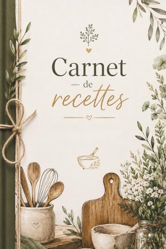 Carnet de recettes: Plus de 100 fiches pour organiser et sauvegarder vos recettes maison préférées. Univers gastronomie, cuisine française, charme vintage. Un cadeau idéal.