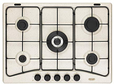 DeLonghi FFS 57 ASV placa de cocción 5 fuegos de gas, parrillas esmaltadas, 70 cm, color avena FFS57ASV