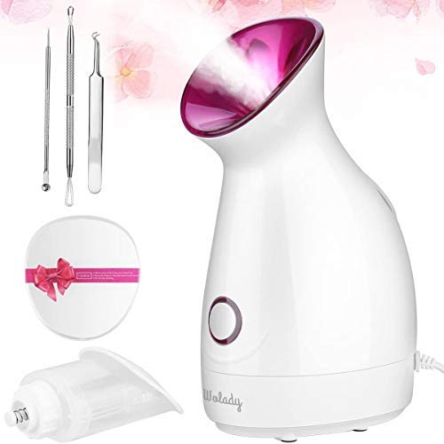Vapeur Visage Vaporisateur Wolady Sauna Spa Facial Chaude Nano Ionique Visage Steamer Humidificateur Appareil Outils Nettoyage Pores Comedon Ponit Noir Soins Personnels De Peau (Blanc-1)
