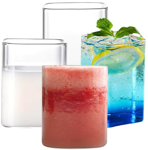 JUMPENGATP Juego de 4 vasos para latte macchiato, 250 ml, vasos de cristal para café, capuchino, zumo, bebidas, vasos de agua, tazas de café, cócteles, té, smoothie