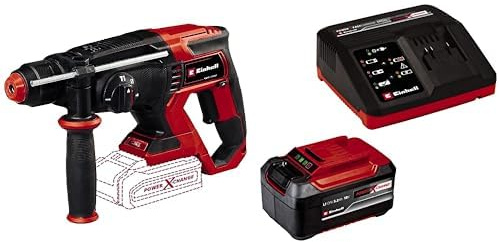 Einhell Martillo perforador con batería TE-HD 18/20 Li-Solo Power X-Change (18V, 1,8J, potencia de perforación en hormigón: 20mm, 4750r.p.m. máx. de velocidad de impacto, SDS-Plus)+ Starter Kit 5,2Ah