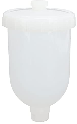 Lackierpistolen Becher, 300mL Sprühpistolen Becher, Schwerkraft Zufuhr Lackierpistole Ersatz Topf mit Gewindeanschluss, Pistolen Lackierbecher, Kunststoff Edelstahl Gewindeanschluss für die meisten Au