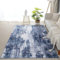Xfrog Washable Rugs Small Non Slip Abstract Area Rugs Modern Carpet for Living Room Soft Short Pile Floor Carpet Washable Rug Navy Grey Door Mat for Entrance Kitchen Bathroom Hall 80x150CM