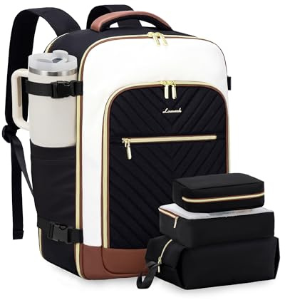 LOVEVOOK Handgepäck Rucksack Flugzeug 40L Reiserucksack Damen Groß 17.3 zoll Laptop Reisetasche Wasserdicht Travel Backpack Women Weekender Carry On Duffle Bag Cabin Luggage Set für Reise Business