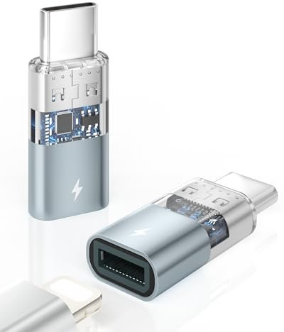 BRV Explorer Adattatore da Lightning a USB C (2 Pezzi), Adattatore Lightning femmina a USB C maschio per iPhone 16/16 Pro/16 Pro Max/15/15 Pro/15 Pro Max/15 Plus, iPad, Non per Auricolari/Audio/OTG