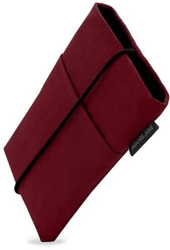 Adore June Funda para Móvil Bene Compatible con 6-6,3 Pulgada Smartphones (como iPhone 17 Pro, iPhone Air, iPhone 16e, 16 Pro, iPhone 16, Galaxy S25, Pixel 10 Pro), Cierre de Goma, Color Rojo-Burdeos