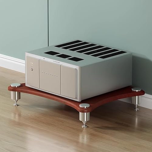 Elitix HiFi Rack 1-, 2-, 3- und 4-stufiger Audioschrank-Medienständer, Offene Stereo-Audio-Video-Regalgestelle für Drucker, Spielkonsolen, TV-Boxen, Plattenspielersystem Fürs Büro(Brown,60x48x10cm)