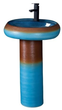 Lavabos De Pedestal Lavabo de una pieza, lavabo de pedestal, lavabo de pie, lavabo de baño sencillo, lavabo de exterior for balcón Lavabos De Pedestal Para Baño