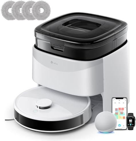 Lefant M3L Robot Aspirapolvere Lavapavimenti con Mappatura, LiDAR dToF, 10000Pa, Evitamento Ostacoli PSD, Stazione Automatica, Anti-Groviglio, WiFi 2.4/5G, Alexa, per Peli Animali