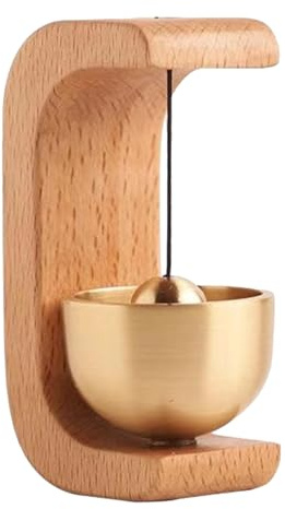 Sonnette De Porte Magnétique – Sonnete De Porrte en Bois, Alarme De Sécurité en Laiton avec Montage Adhésif | Cloche D'entrée De Coulissante Parfaite, pour Restaurant, Magasin, Pendaison De Crém