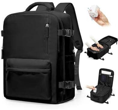 BJLFS Sac à Dos sous Vide avec Pompe Ryanair 40x30x20 Bagage Cabine Femme | Baggage Cabine Sous Vide Avec Pompe 40x30x20 Sac à dos pour ordinateur portable Sac à dos avec compression sous vide