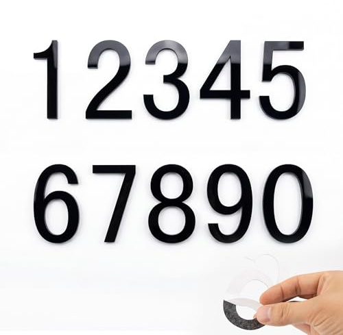 10 Pcs Door Numbers for Outside, Stick On House Numbers for Outside