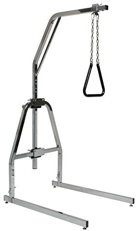 Lumex 2940B Versa-Helper Trapeze Bar for Bed Mobility, Chrome, Medical Assist Handle With Floor Stand