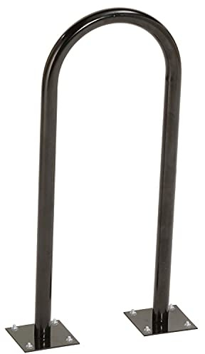 Global Industrial U-Rack Bike Rack, Flange Mount, 2-Bike Capacity, Steel Construction, Black Powder Coat Finish, Commercial Bike Rack for Stores, Parks and Schools