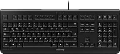CHERRY KC 1000, Clavier Filaire, Disposition Suisse (QWERTZ), Plug & Play Via Un Port USB, Design Plat, Frappe silencieuse, Noir