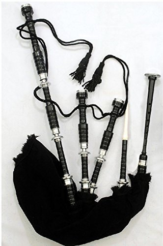 Great Highland Bagpipes Rosewood Silver Amount/Scottish Bagpipes with Hard Case