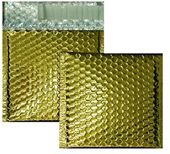 Farbige Luftpolstertaschen | Premium | 160 x 170 mm Gold (10 Stück) mit Abziehstreifen | Briefhüllen, Kuverts, Couverts, Umschläge mit 2 Jahren Zufriedenheitsgarantie