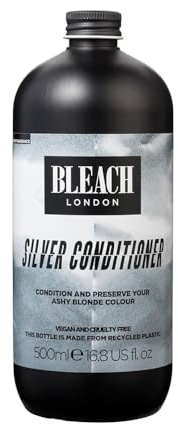Bleach London Silver Hair Toning Conditioner, Ashy Purple Colour Correcting Formula for Light Bleached Blonde Hair, Nourishes and Neutralises Brassy Yellow Tones, Paraben and Silicone Free 500ml