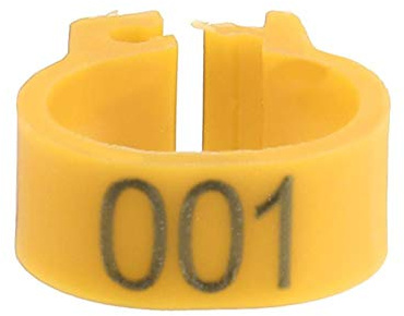 Sheens Bague pour Poule, 100pcs / bagues Oiseau bagues Bague pour Pigeon volaille en Plastique Anneau à Pince pour Poussins d'oiseaux Canards Poulet(Jaune)