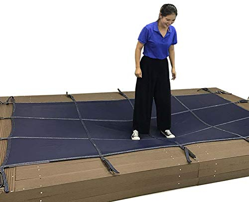 HWF Pool Cover Poolabdeckplane Schwerlast Winter Pool Sicherheitsabdeckung für Bodenschwimmbäder, Blaues Netz, 1m / 2m / 3m / 4m / 5m / 6m / 7m / 8m / 9m / 10m Lang