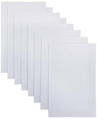 Jtnohx Tela de Fieltro Rígida de 2mm de Espesor, Hojas de Fieltro de Color, 8 Piezas 20x30cm Fieltro Pesado para Arte y Artesanía Proyecto DIY (Blanco)