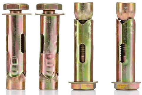 YoiYee M12 *70mm Sleeve Anchor Hex Bolts , Heavy Duty Expansion Through Bolts for Concrete, Brick & Masonry Fixings, Zinc Plated Steel, Ideal for Builders, DIYers & Professionals, 4 Pack