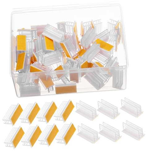 AUTSUPPL Label Holder Clips 50 Pack Clear Retail Display Card Holders Sign Stands for Supermarkets Warehouses Sneeze Guard Counter Easy Install