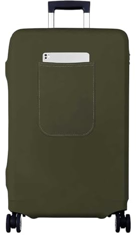 Morbuy Copri Valigia Grande per 25-28 Pollici, Elastica Verde Suitcase Cover con Ampia Tasca, L Copri Trolley Protector con Cerniera, Antipolvere, Lavabile, Antigraffio