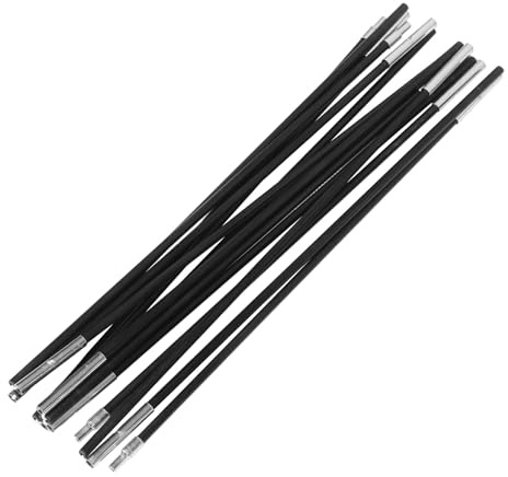 Happyyami 2 Pcs Camping Tent Poles Fiberglass 8mm Thickened 3.2m 7-Section Foldable Canopy Support Rods for Outdoor Hiking Backpacking Shelter
