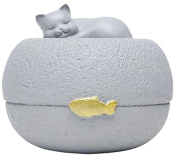 YROHGKPN Caja de cenizas para mascotas, conmemorativa de resina, caja de cremación para guardar cenizas de perro y gato, almacenamiento de cenizas