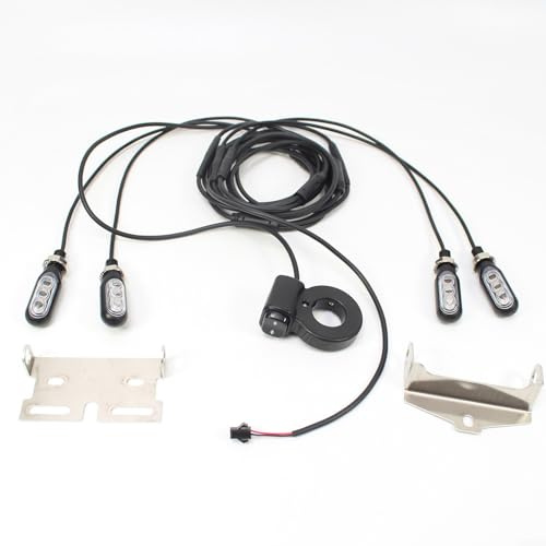 12V Bicicletta Elettrica Faro Kit Con Anteriore Posteriore Indicatori di Direzione Luce Freno E Supporto Hardware Per Scooter Moto