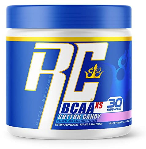 Ronnie Coleman Signature Series BCAA XS Powder with Essential Amino Acids, Post Workout Muscle Recovery, Sugar Free Hydration Drink Mix, Supplement for Women and Men, Cotton Candy Flavor, 30 Servings