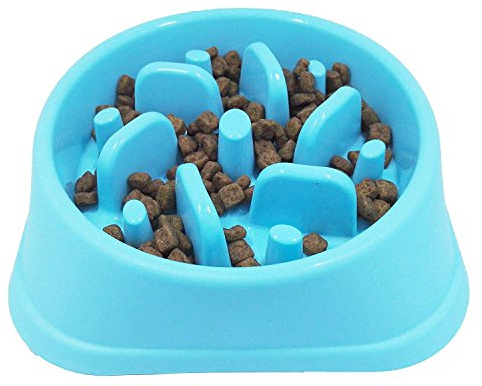 Perro de Mascota Slow Food Bowl Anti-estrangulación Bowl Mascotas Suministros Perros grandes y pequeños Perder peso para ayudar a la digestión Utensilios Para Mascotas Slow Eating Dog Bowl (azul)